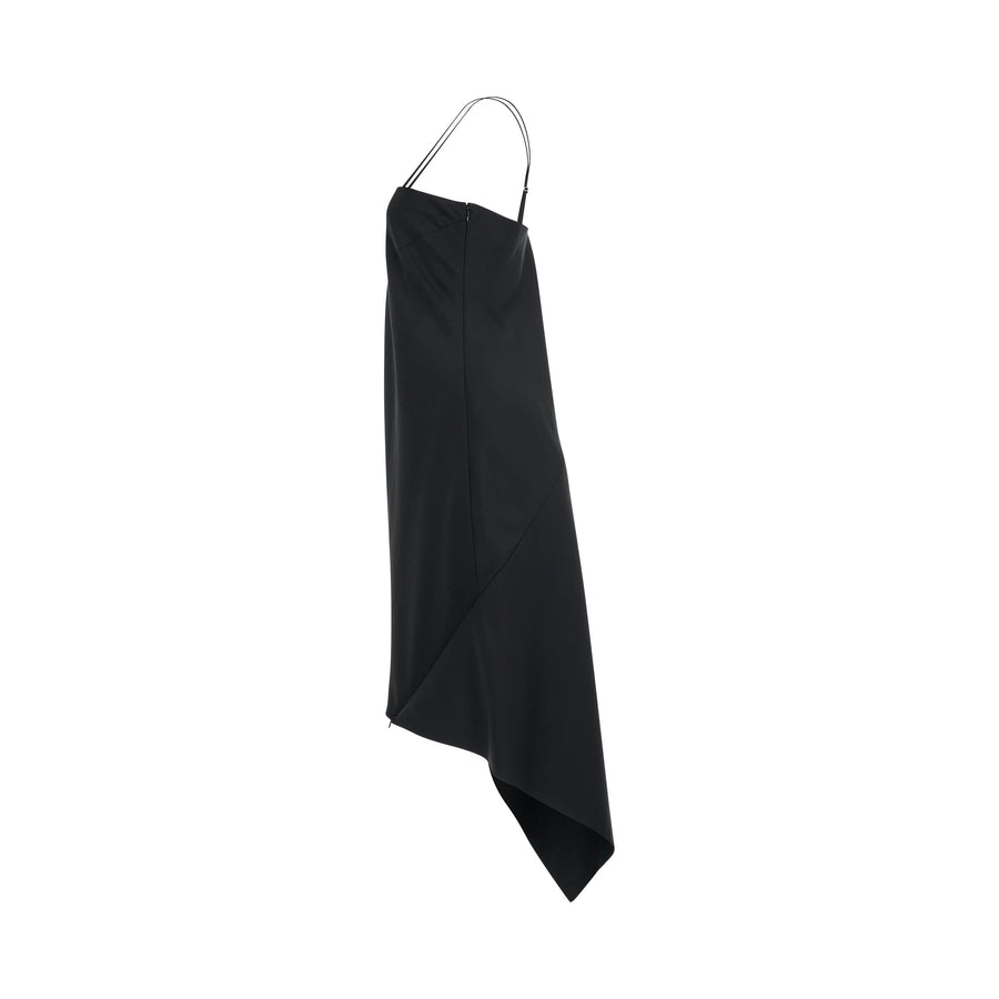 Scarf Hem Dress in Black
