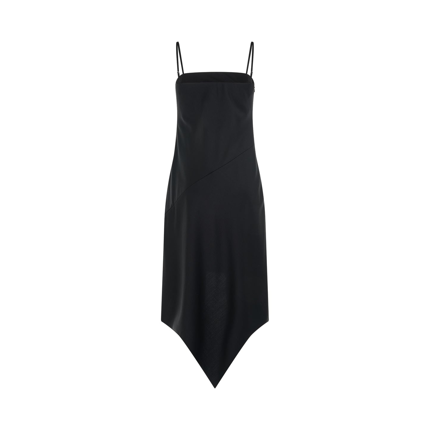 Scarf Hem Dress in Black