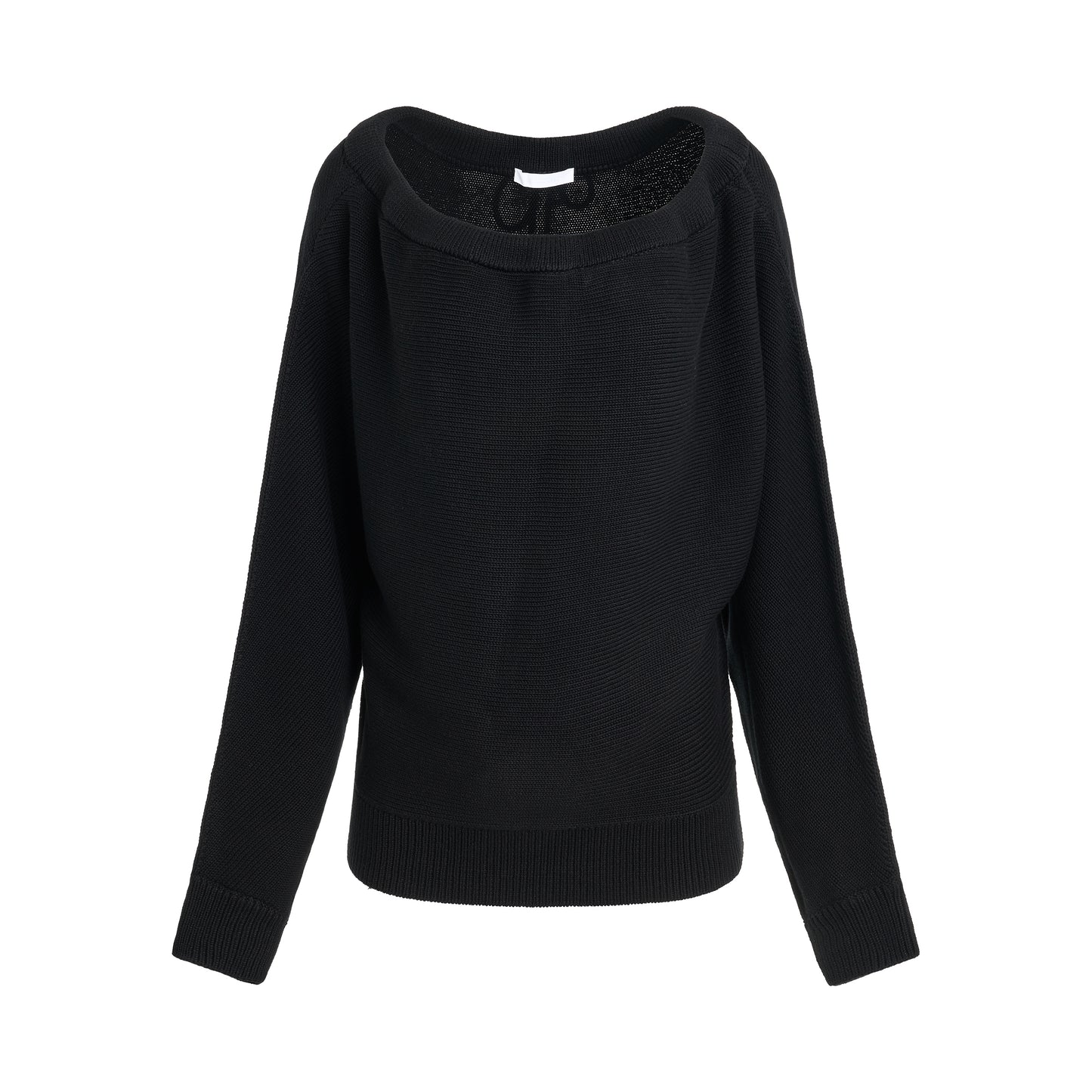 Ruched Dolman Sleeve Sweater in Black