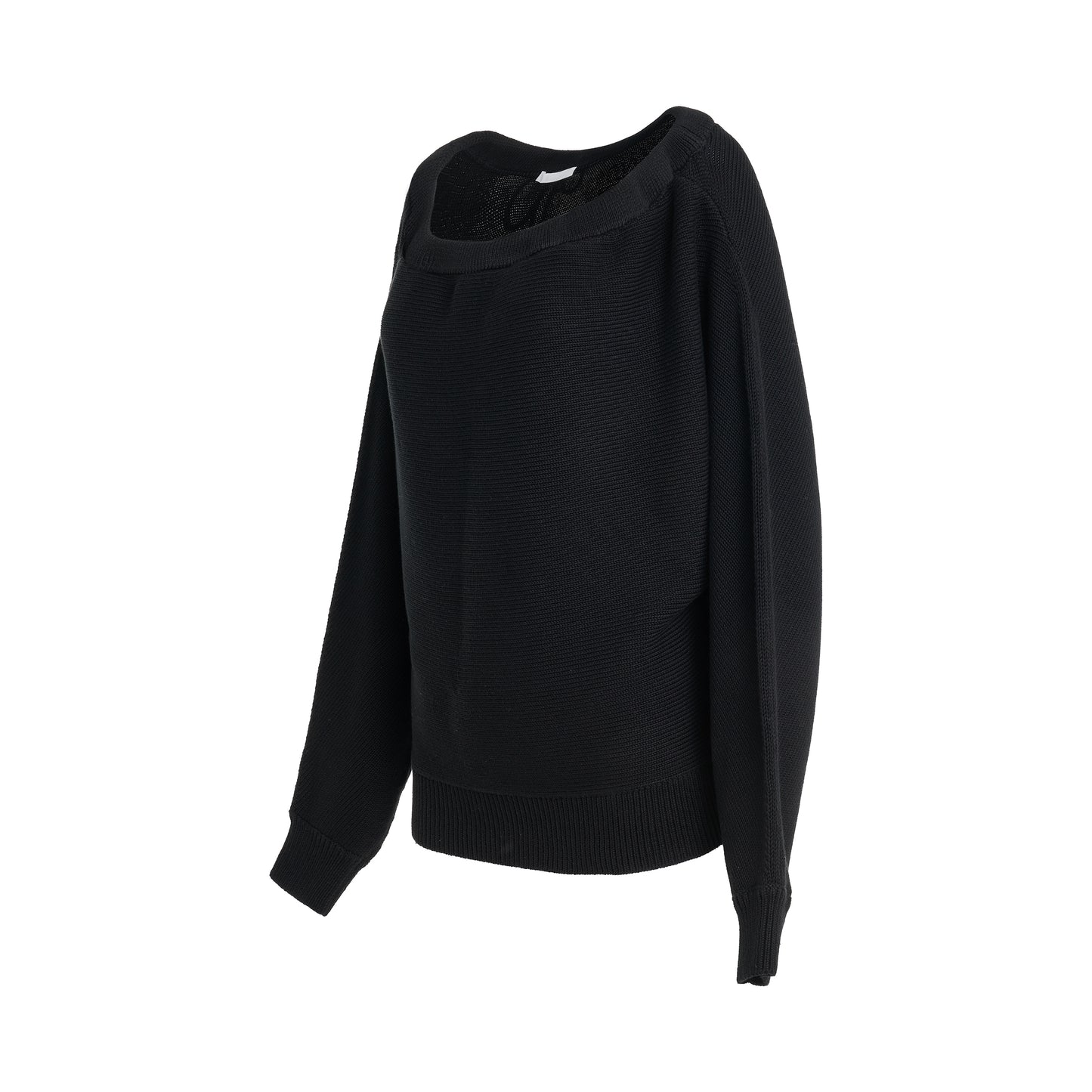 Ruched Dolman Sleeve Sweater in Black