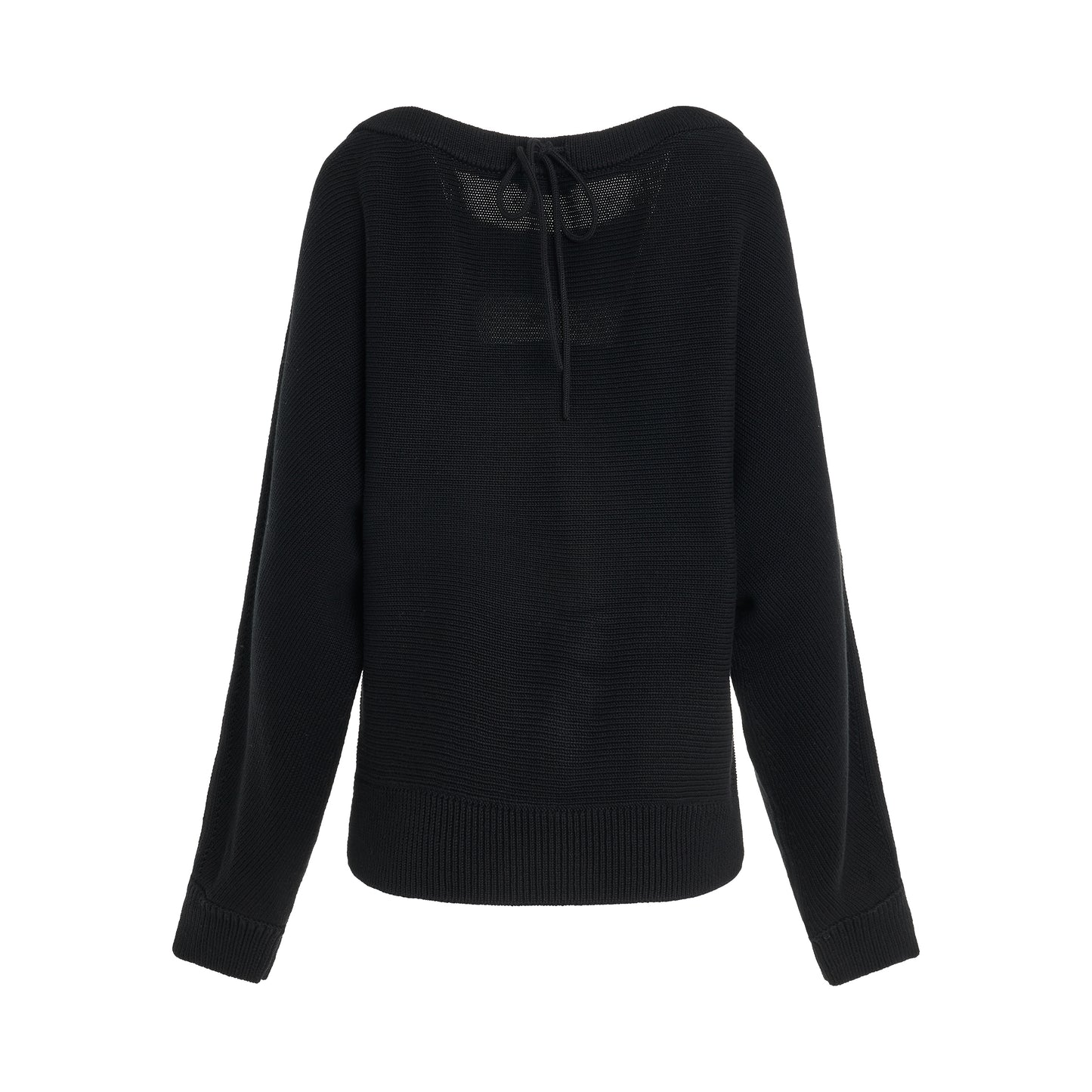 Ruched Dolman Sleeve Sweater in Black