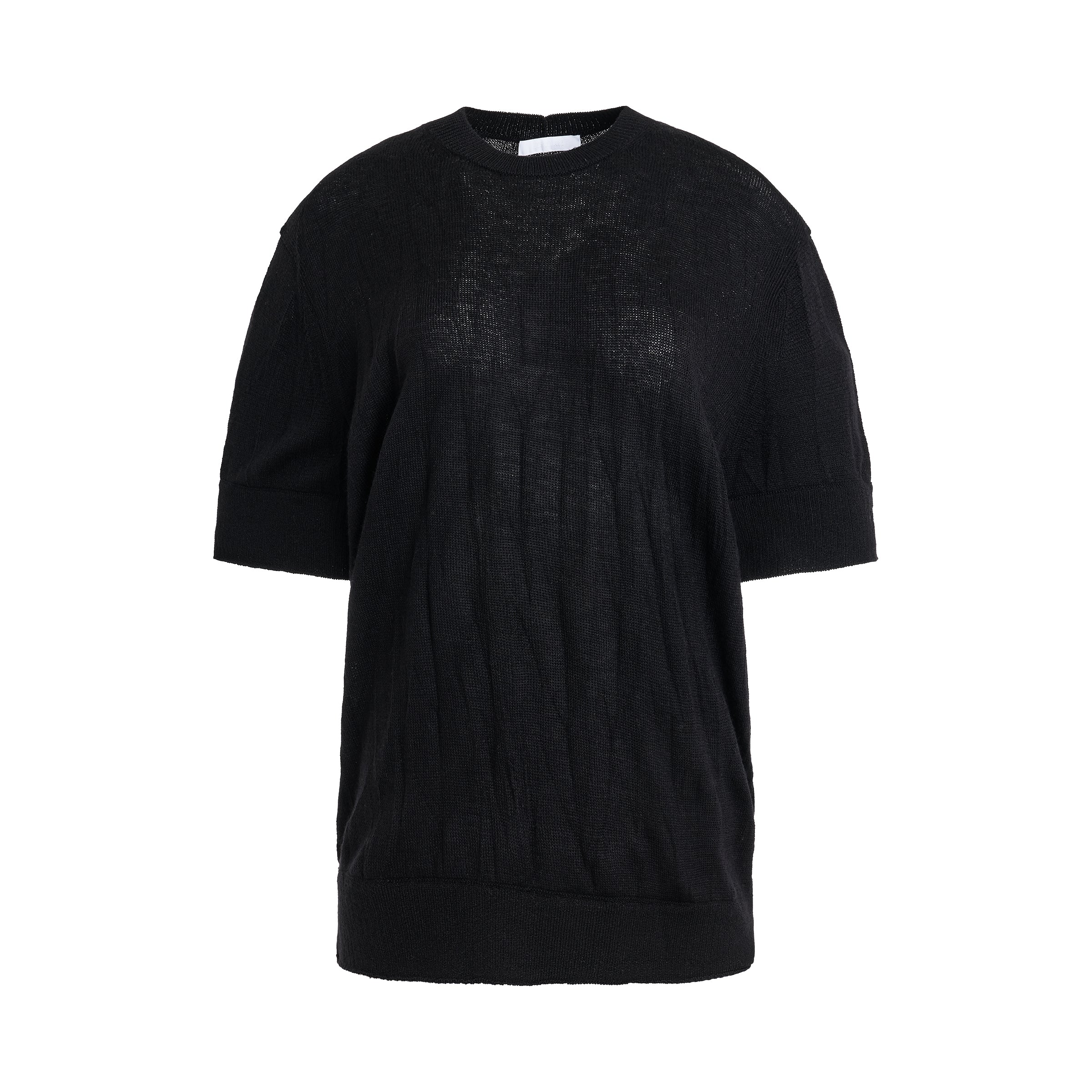 Crushed Knit T-Shirt in Black