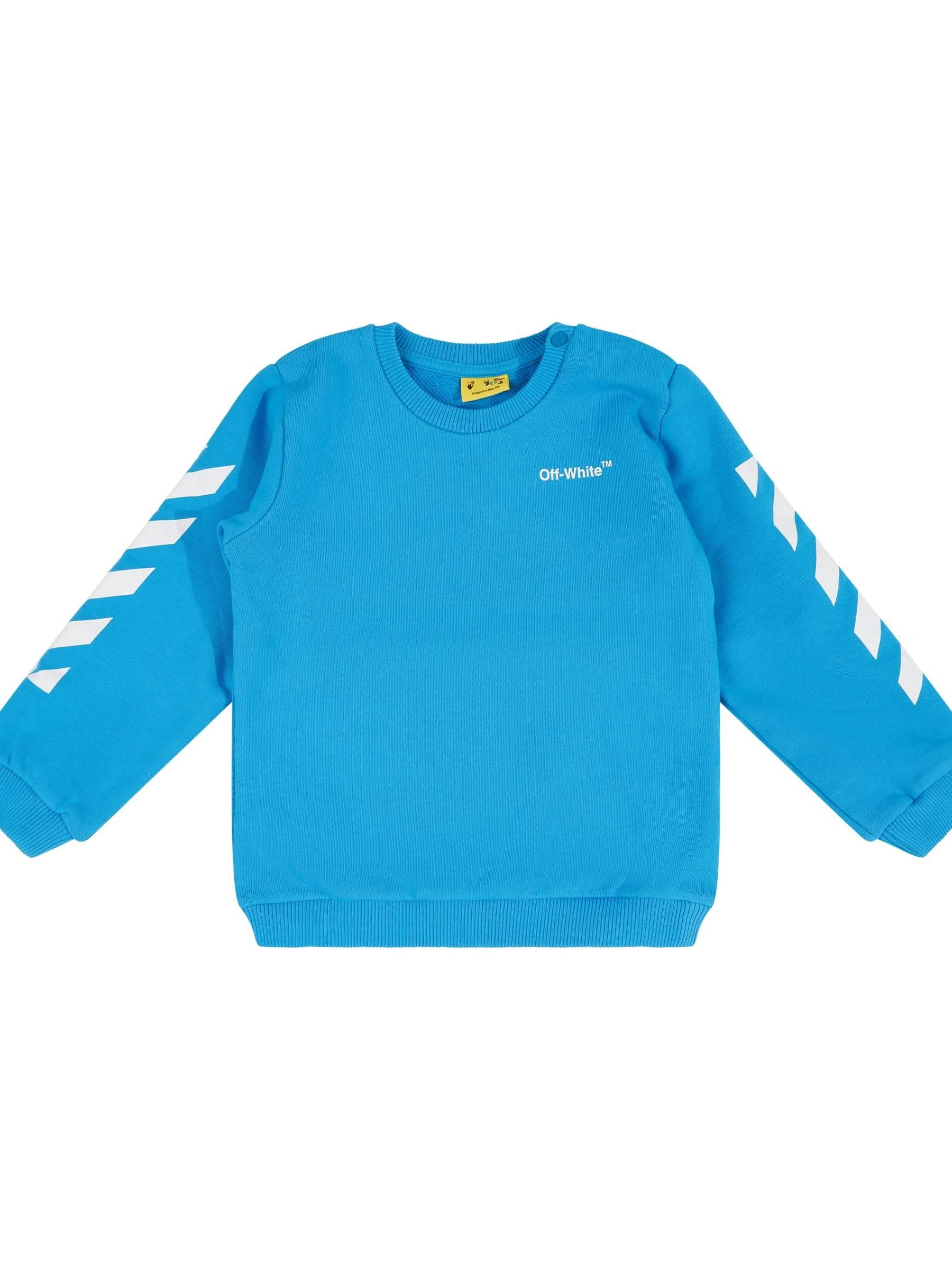Helvetica Diagonal Sweatshirt Set in Blue/White