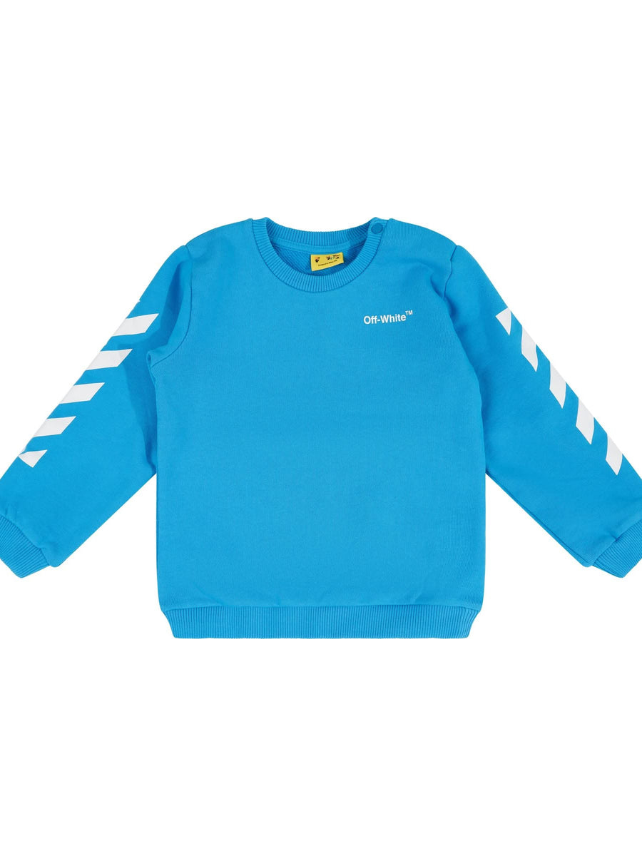 Helvetica Diagonal Sweatshirt Set in Blue/White