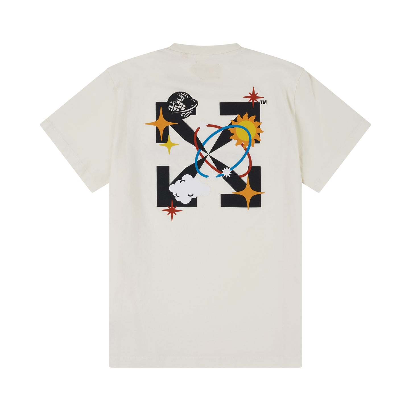 Planets Short Sleeves T-Shirt in Off White