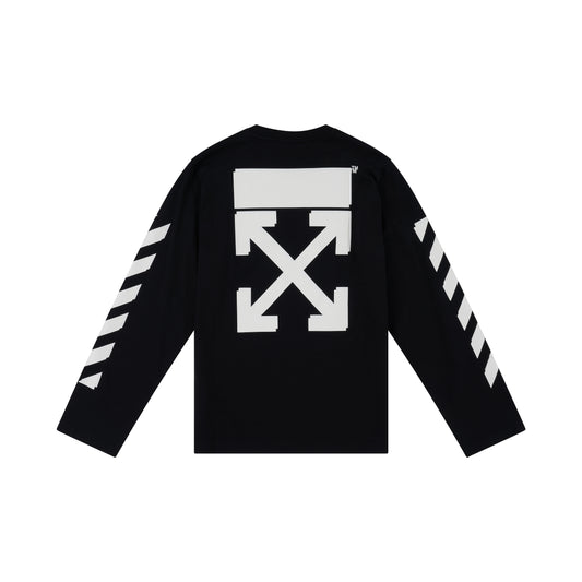 Rubber Arrow Long Sleeves T-Shirt in Black/White