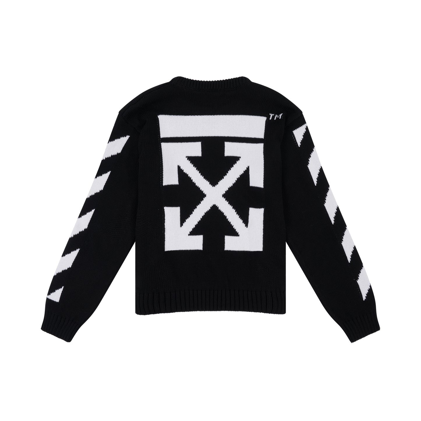 Rubber Arrow Knit Crewneck in Black/White