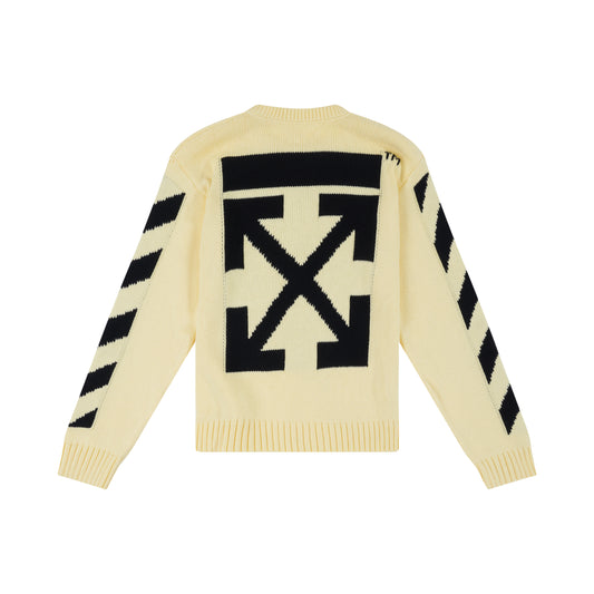 Rubber Arrow Knit Crewneck in Yellow/Black