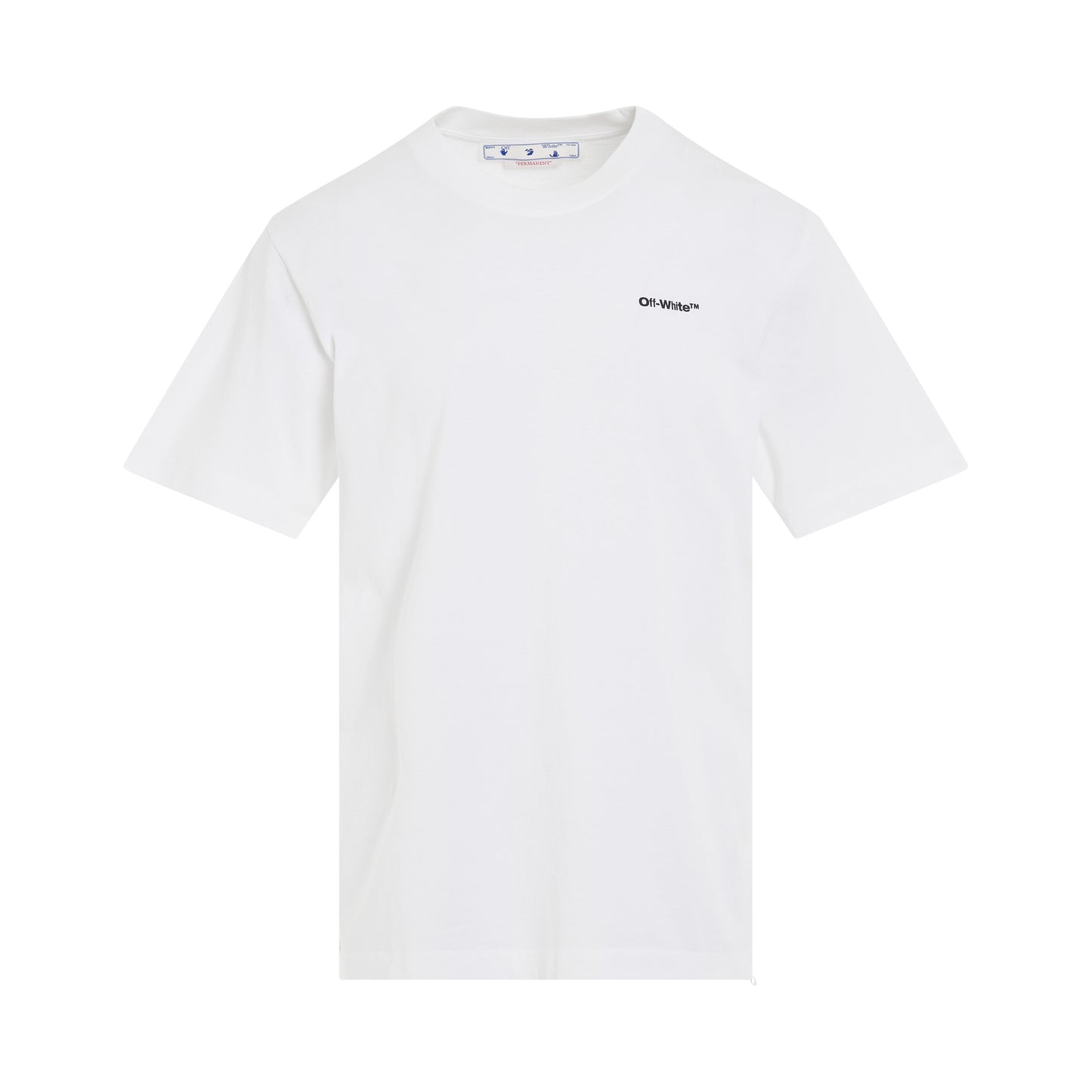 Wave Outline Diagonal Slim Fit T-Shirt in White/Black