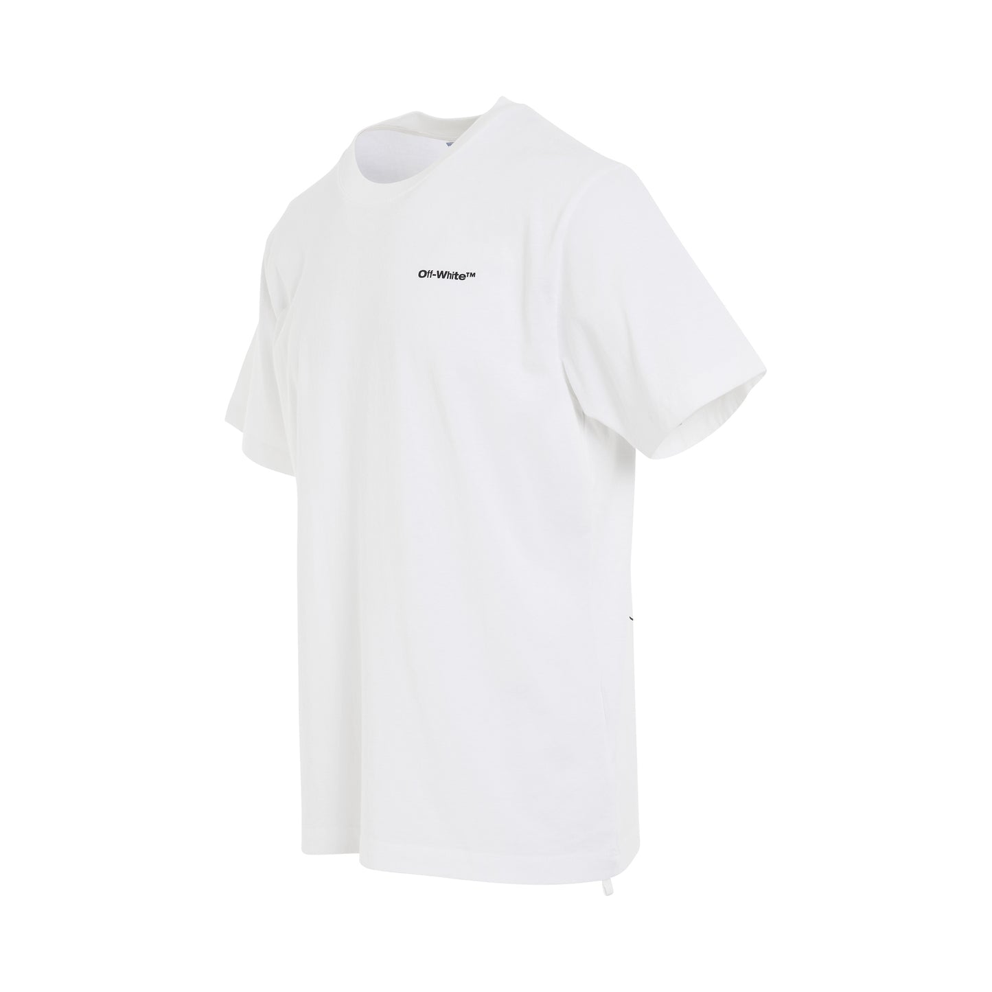 Wave Outline Diagonal Slim Fit T-Shirt in White/Black