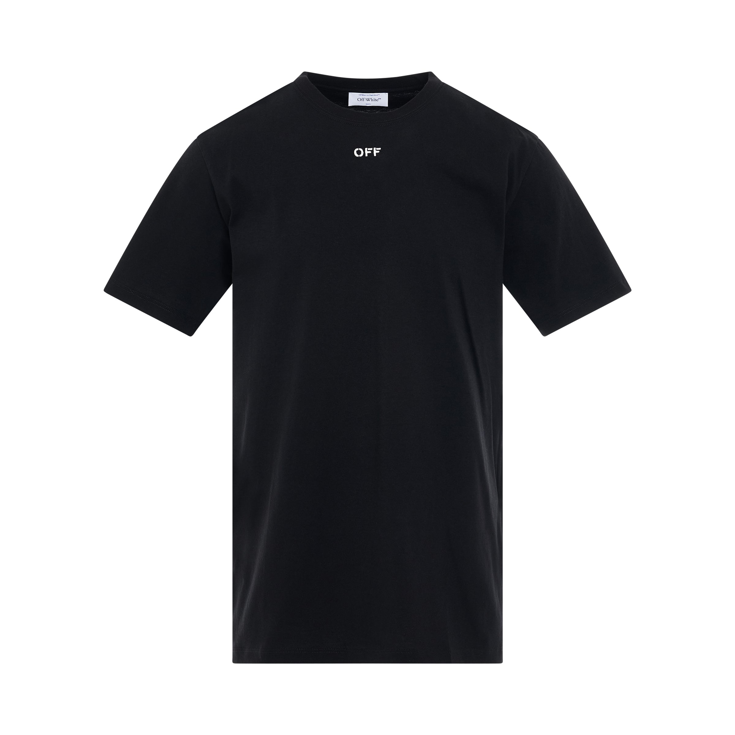 Logo Stitch Slim Fit T-Shirt in Black