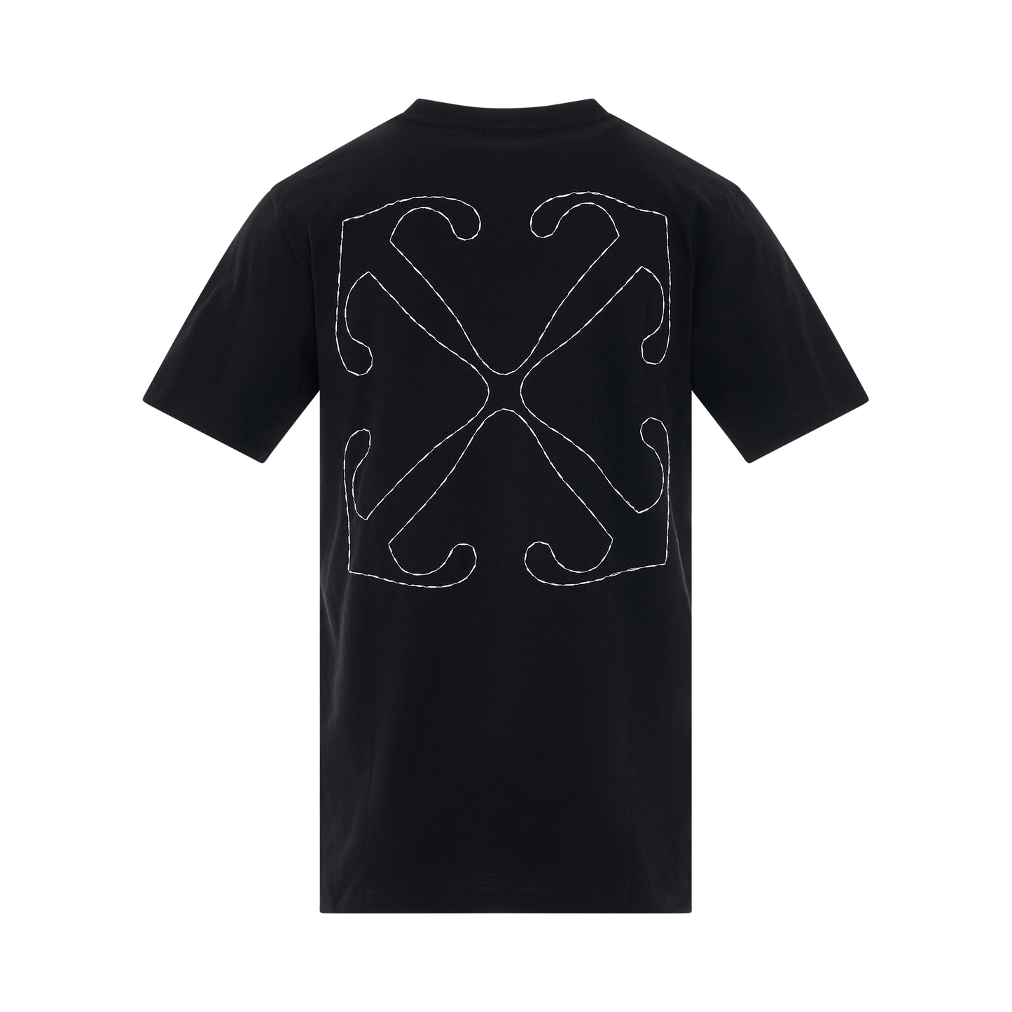 Logo Stitch Slim Fit T-Shirt in Black