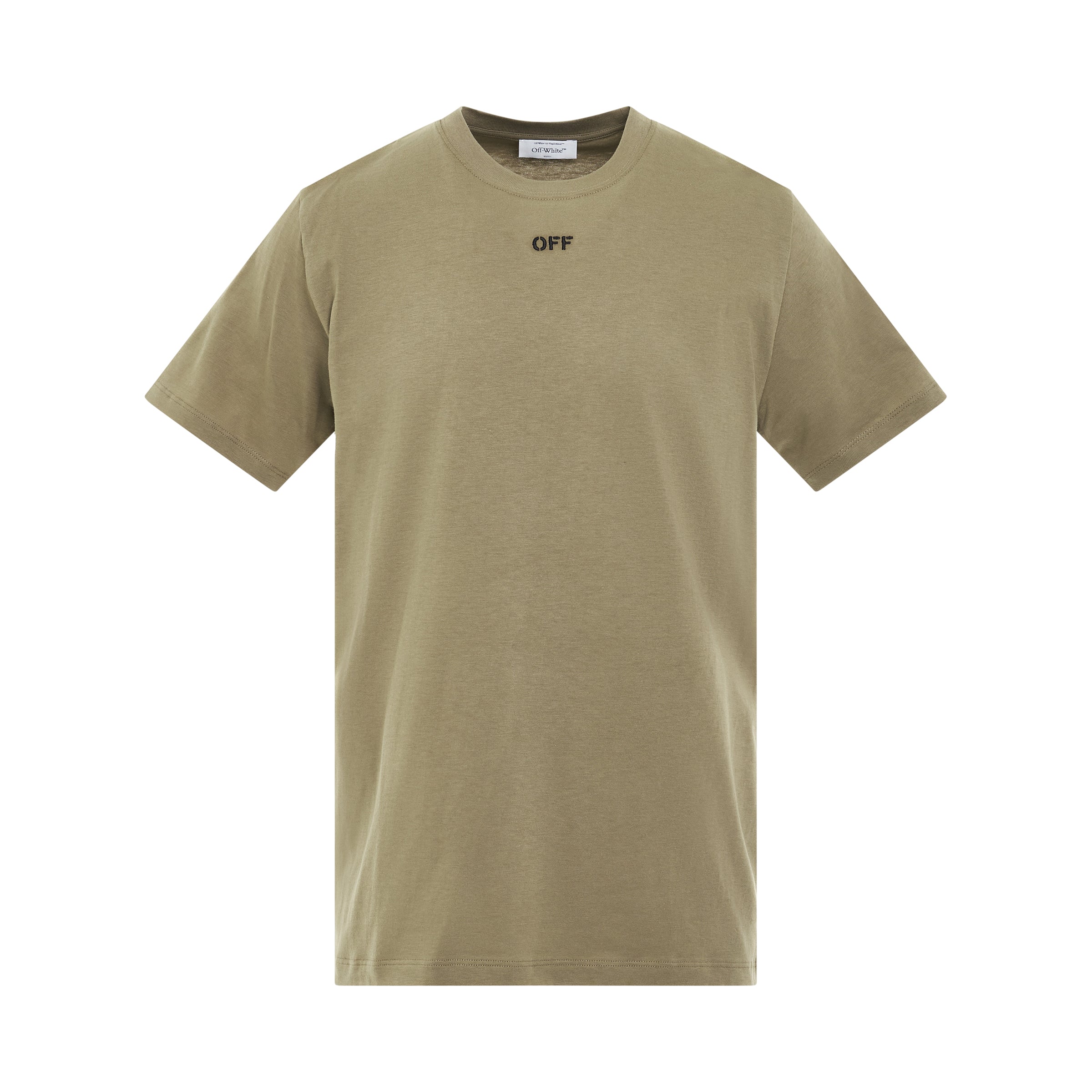 Logo Stitch Slim Fit T-Shirt in Beige