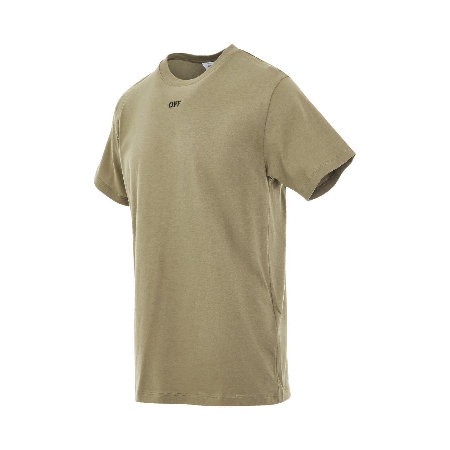 Logo Stitch Slim Fit T-Shirt in Beige