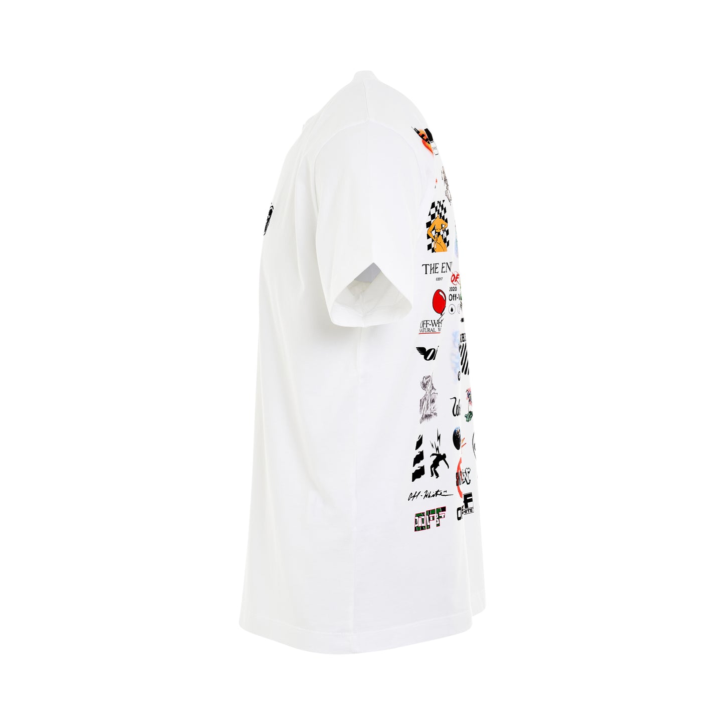 Slim Short Sleeve T-Shirt in White/Black