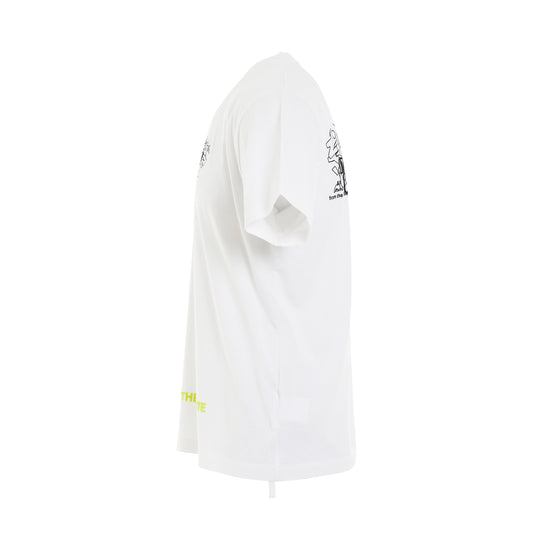 Graffiti Layers Slim T-Shirt in White/Black