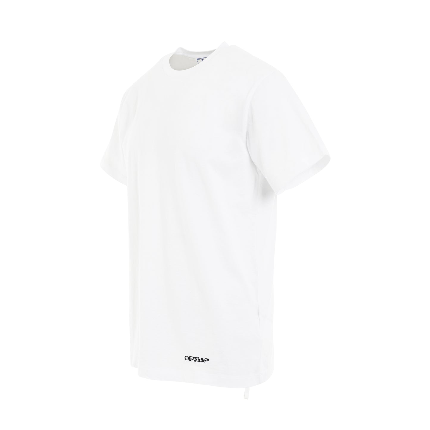 Scribble Diagonal Slim Short Sleeve T-Shirt in White/Black
