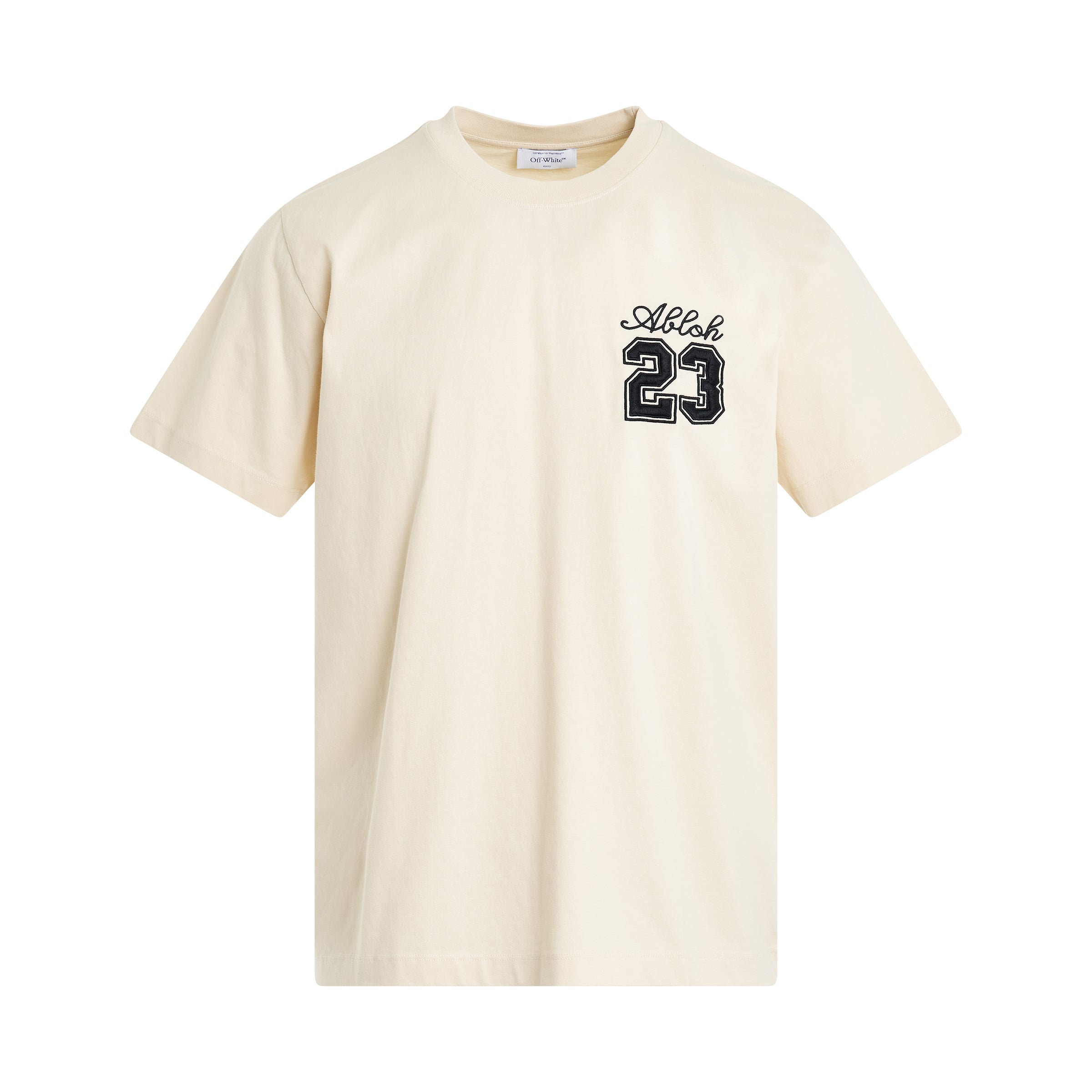 23 Embroidered Logo Slim Fit T-Shirt in Beige