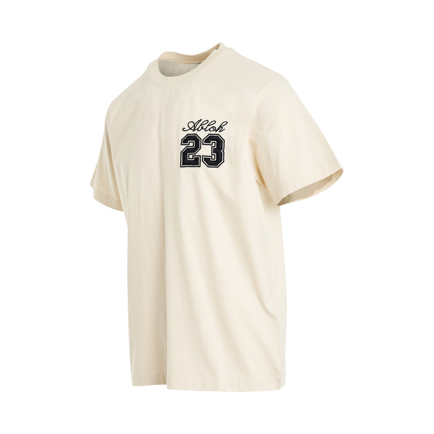 23 Embroidered Logo Slim Fit T-Shirt in Beige