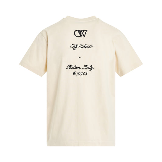 23 Embroidered Logo Slim Fit T-Shirt in Beige