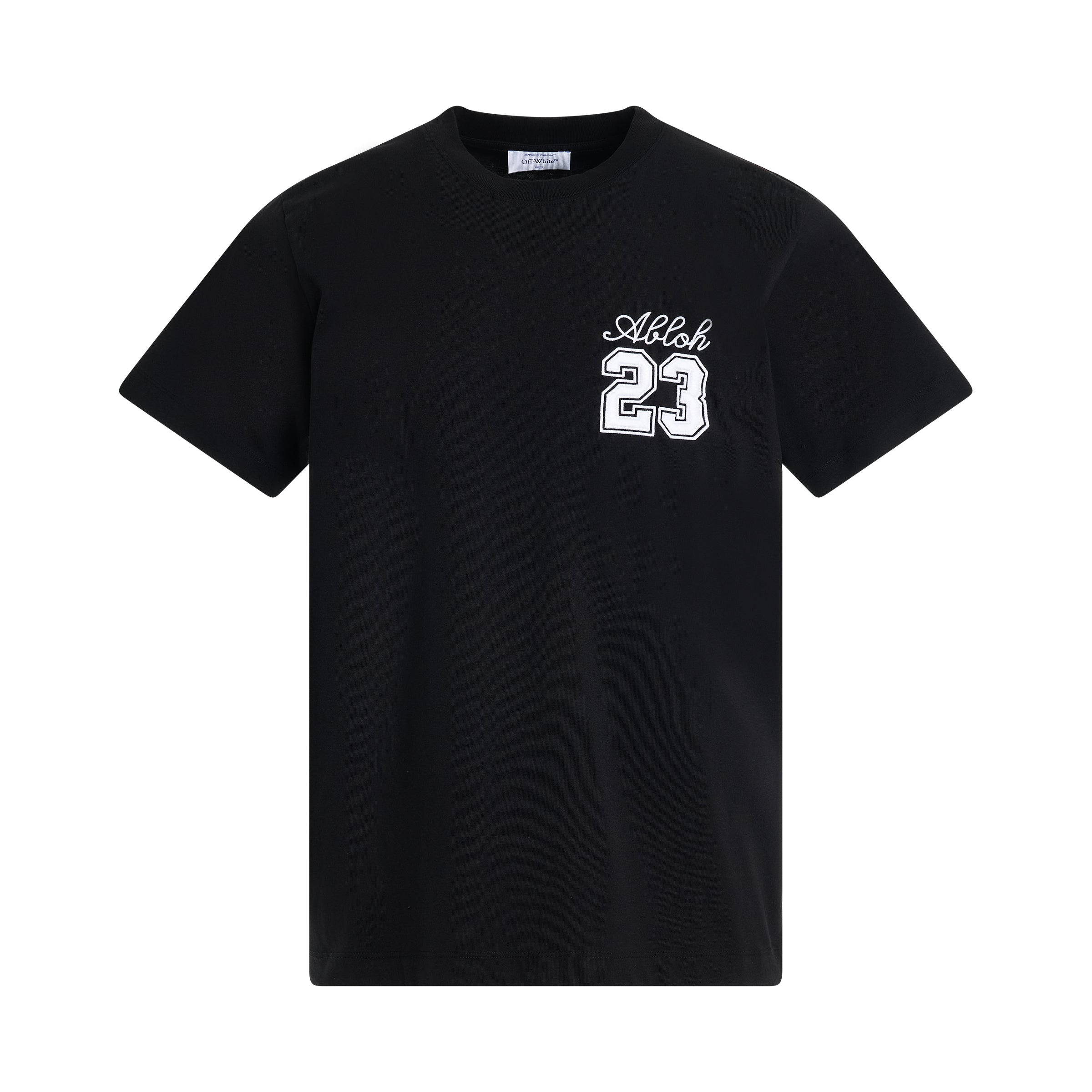 23 Embroidered Logo Slim Fit T-Shirt in Black/White