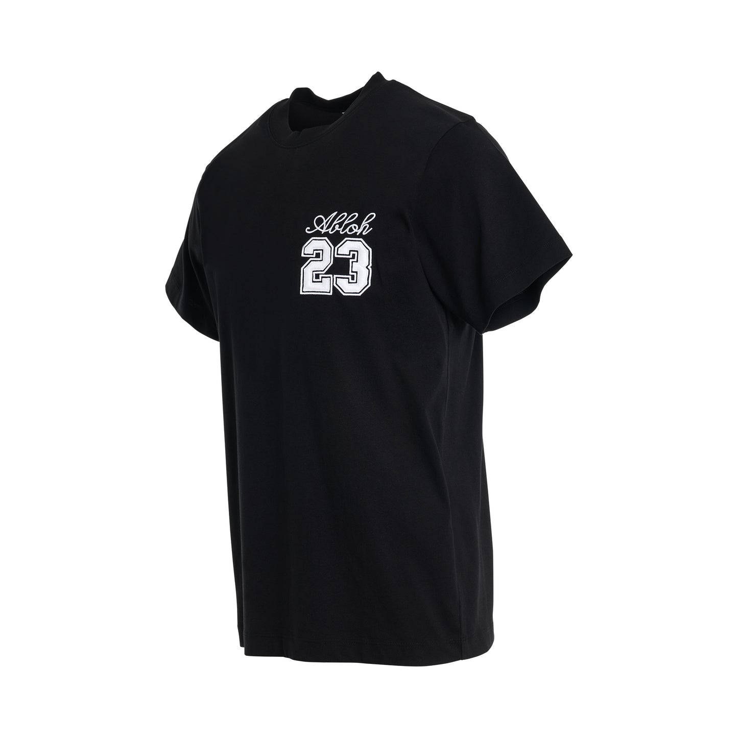 23 Embroidered Logo Slim Fit T-Shirt in Black/White