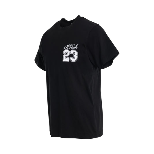 23 Embroidered Logo Slim Fit T-Shirt in Black/White