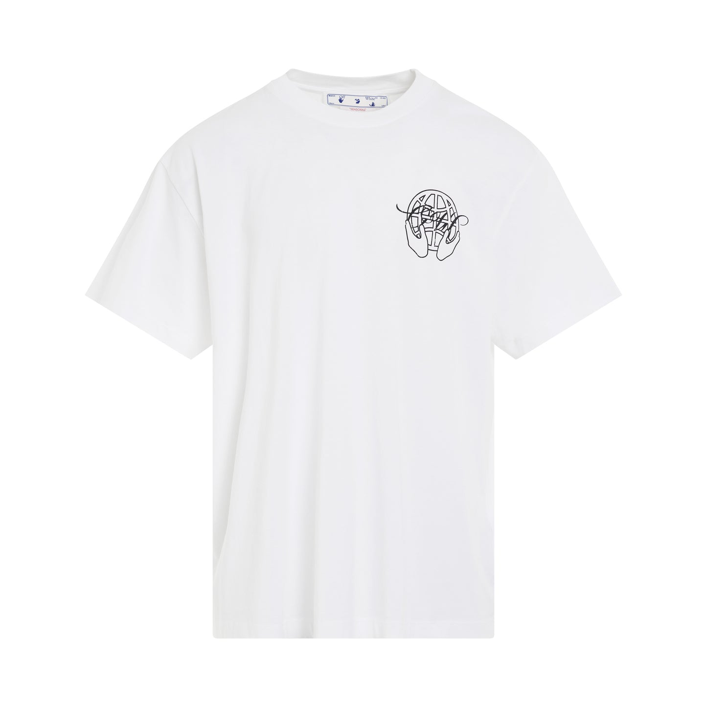 Hand Arrow Oversized Short Sleeve T-Shirt in White/Black