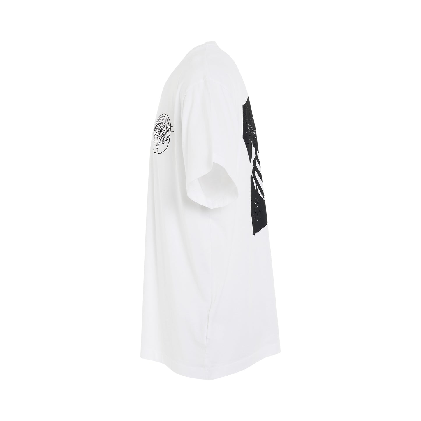 Hand Arrow Oversized Short Sleeve T-Shirt in White/Black