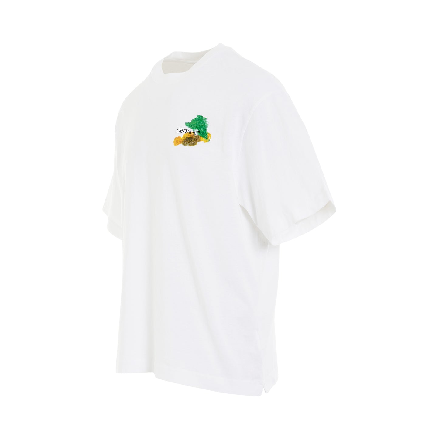 Brush Arrow Oversized Skate T-Shirt in White/Multicolour