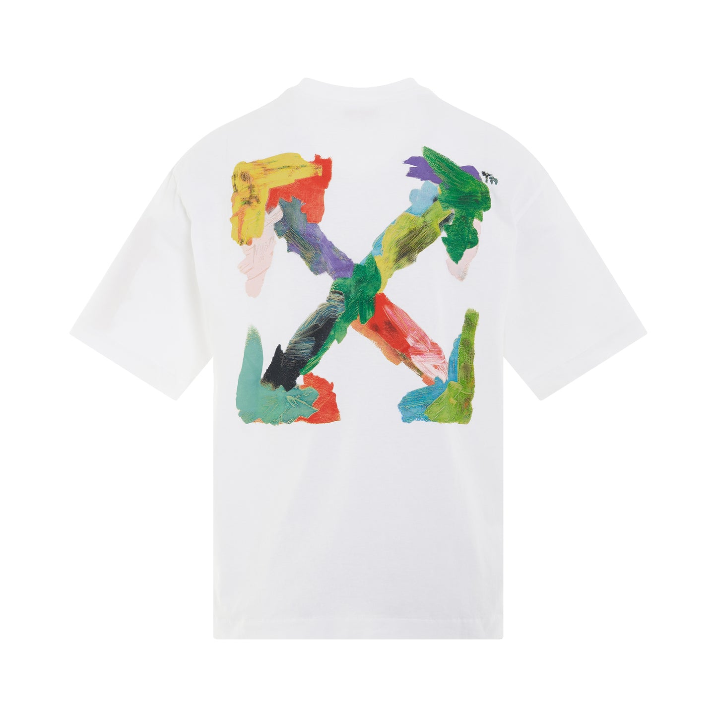 Brush Arrow Oversized Skate T-Shirt in White/Multicolour