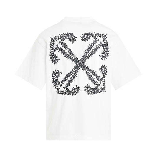 Tattoo Arrow Skate T-Shirt in White/Black