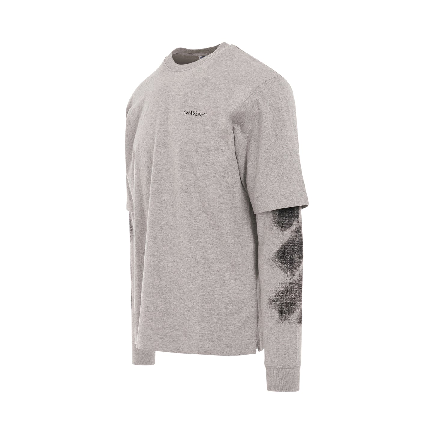 Jumbo Arrow Double Long Sleeve T-Shirt in Melange Grey