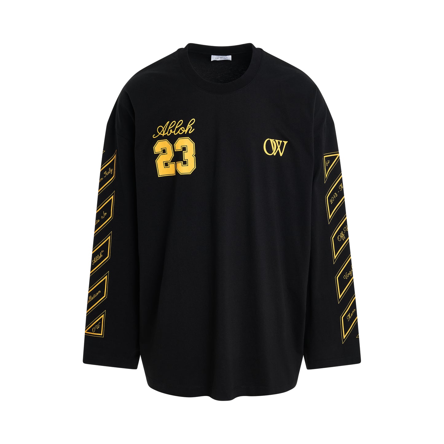 23 Logo Wide Long Sleeve T-Shirt in Black Gold