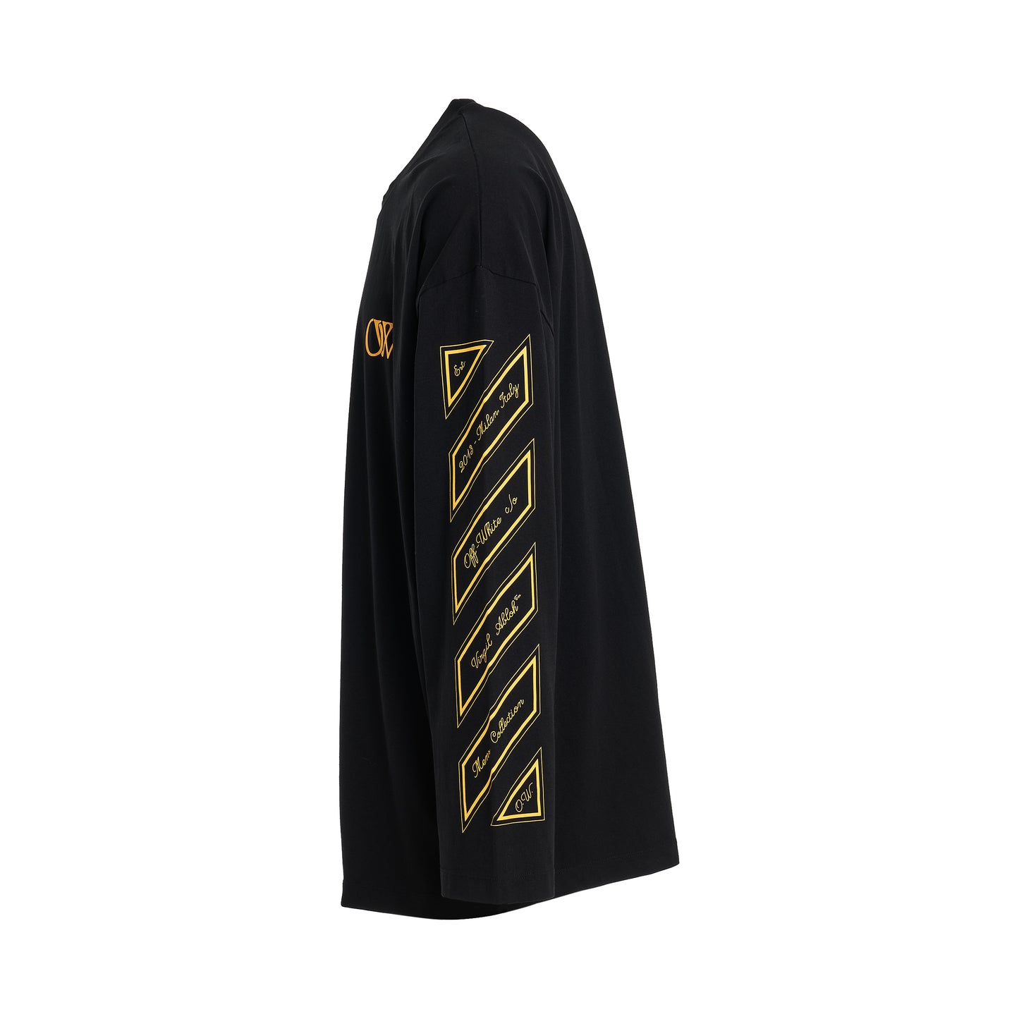 23 Logo Wide Long Sleeve T-Shirt in Black Gold