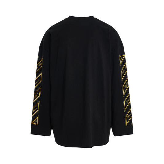 23 Logo Wide Long Sleeve T-Shirt in Black Gold