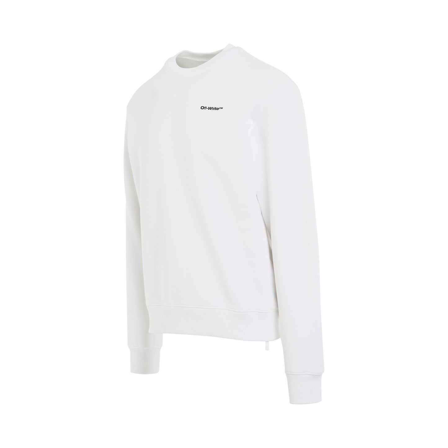 Wave Outline Diagonal Crewneck Sweatshirt in White/Black