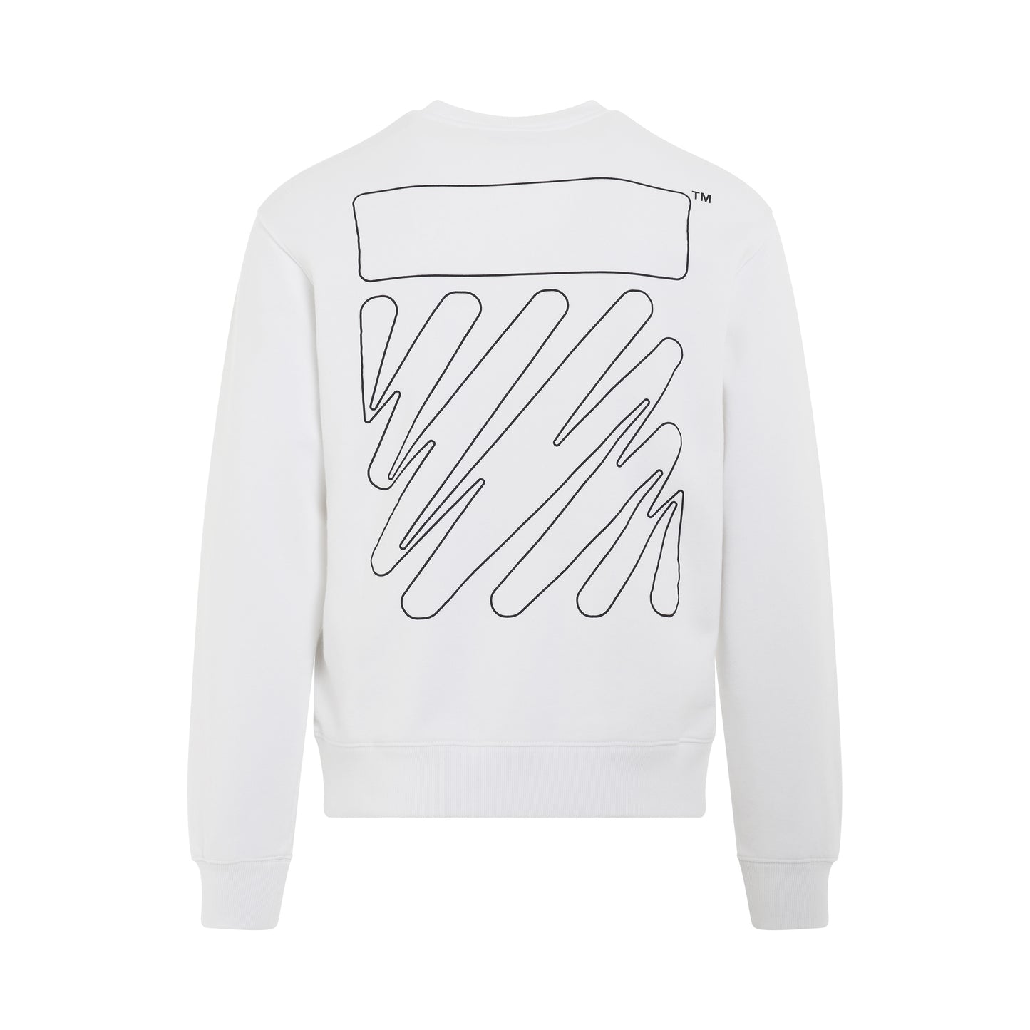 Wave Outline Diagonal Crewneck Sweatshirt in White/Black