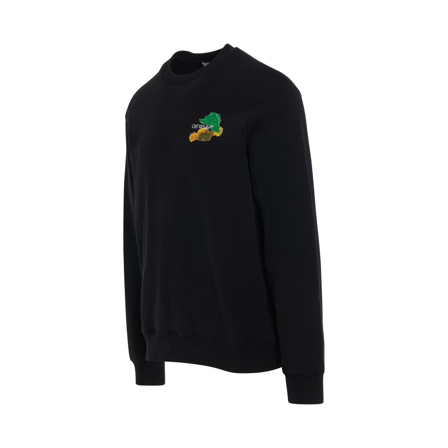 Brush Arrow Slim Crewneck Sweatshirt in Black/Multicolour