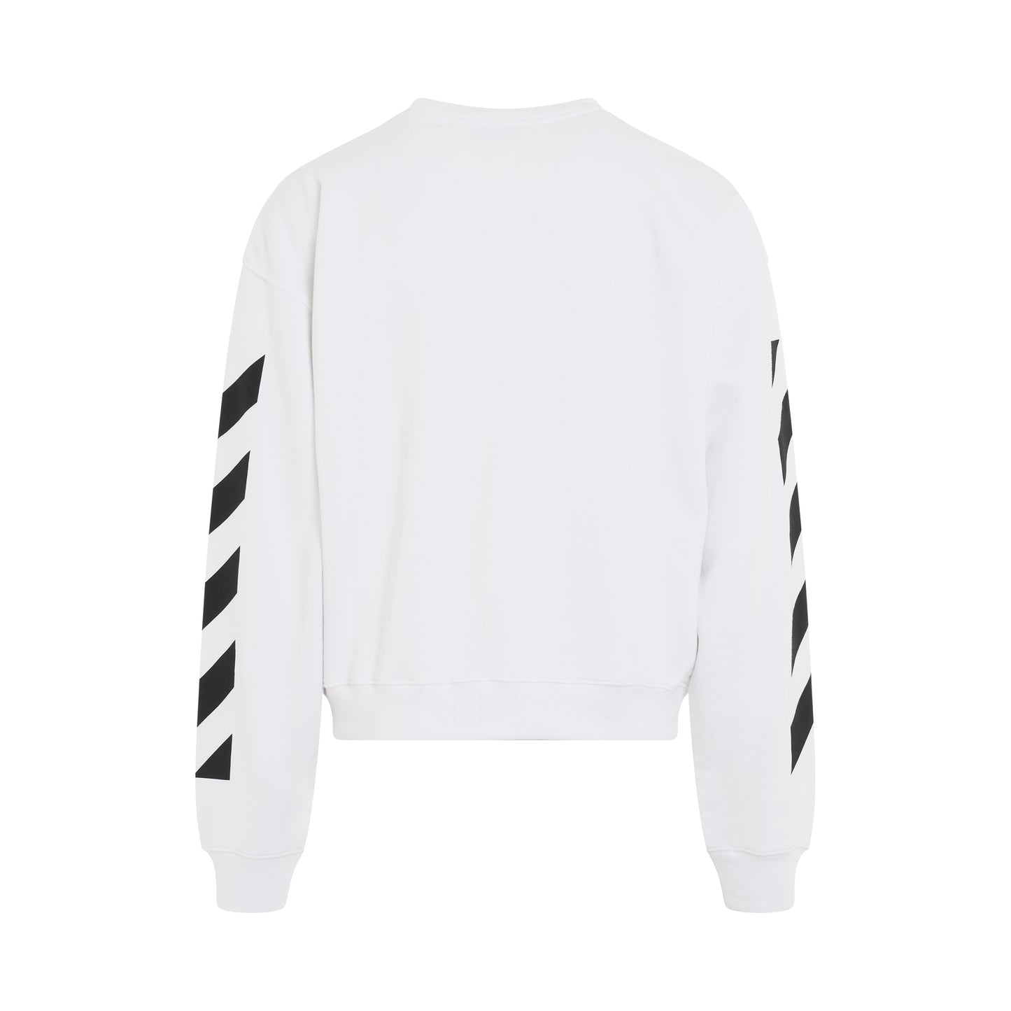 Diagonal Helvetica Oversize Crewneck Sweatshirt in White/Black