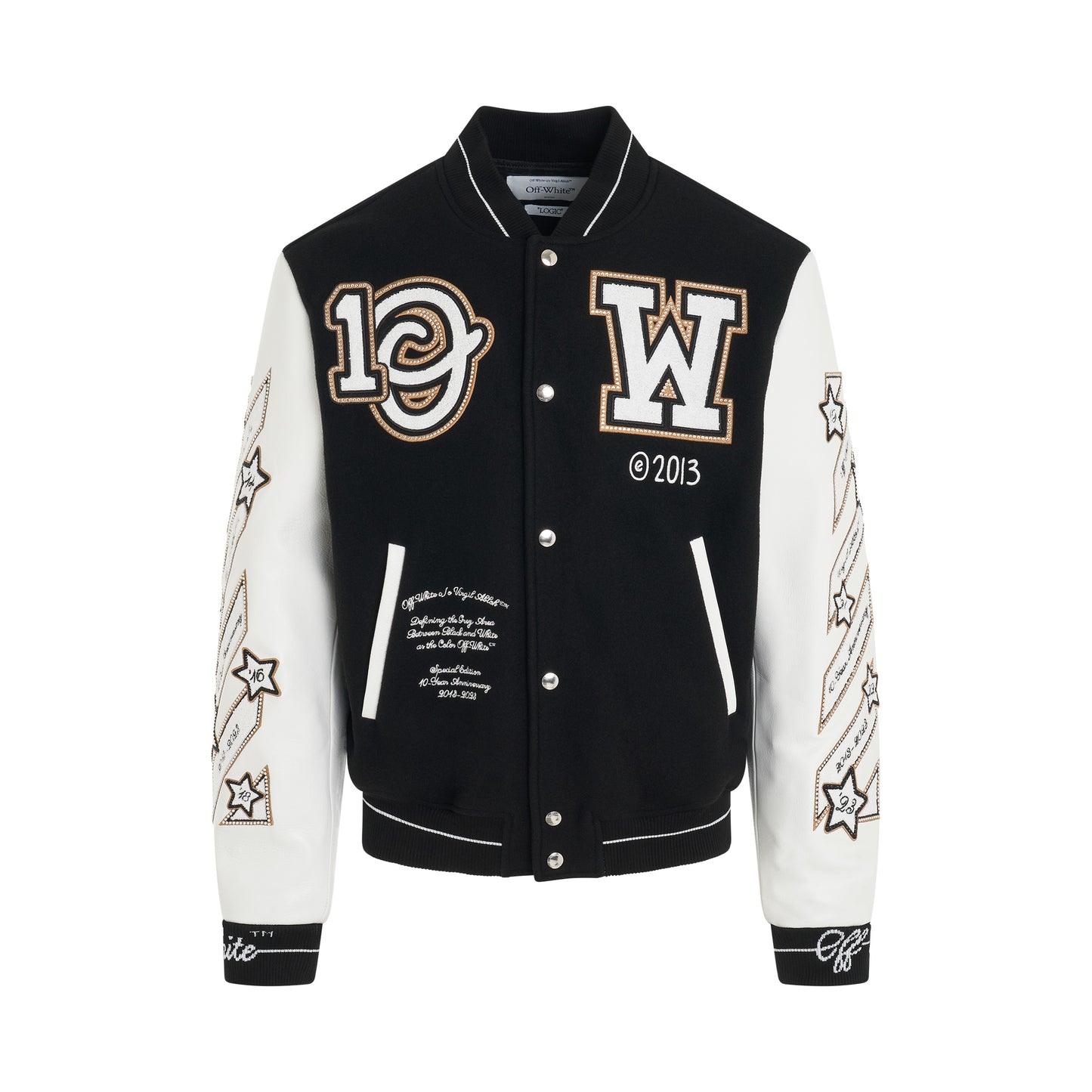 Logic Varsity Jacket in Black White