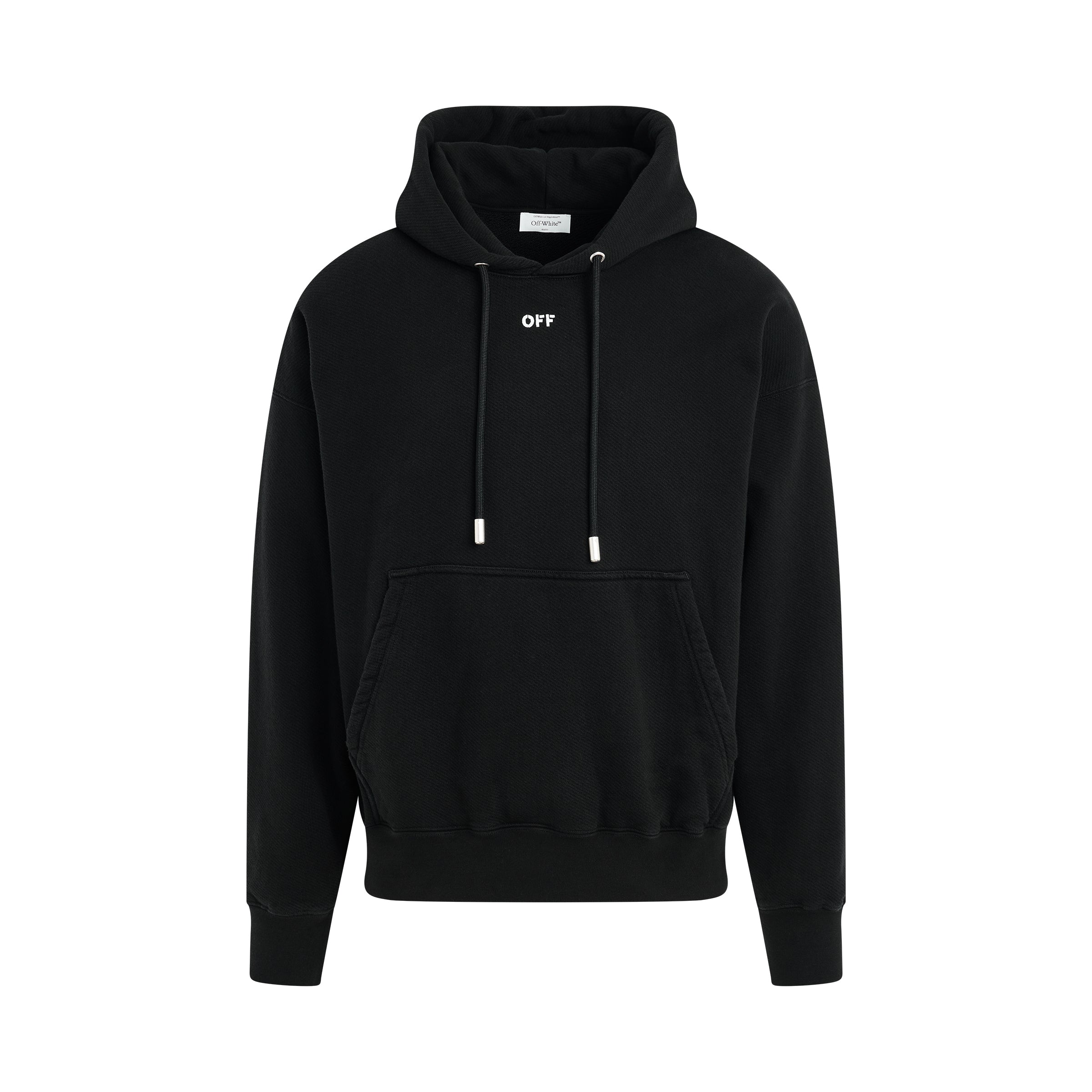 Arrow Embroidered Skate Hoodie in Black/White