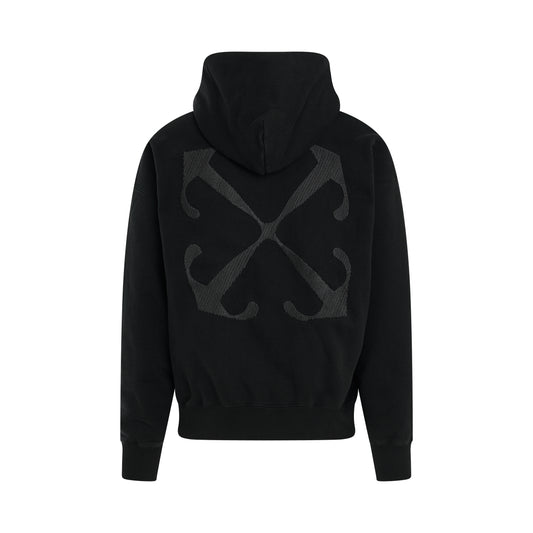 Arrow Embroidered Skate Hoodie in Black/White