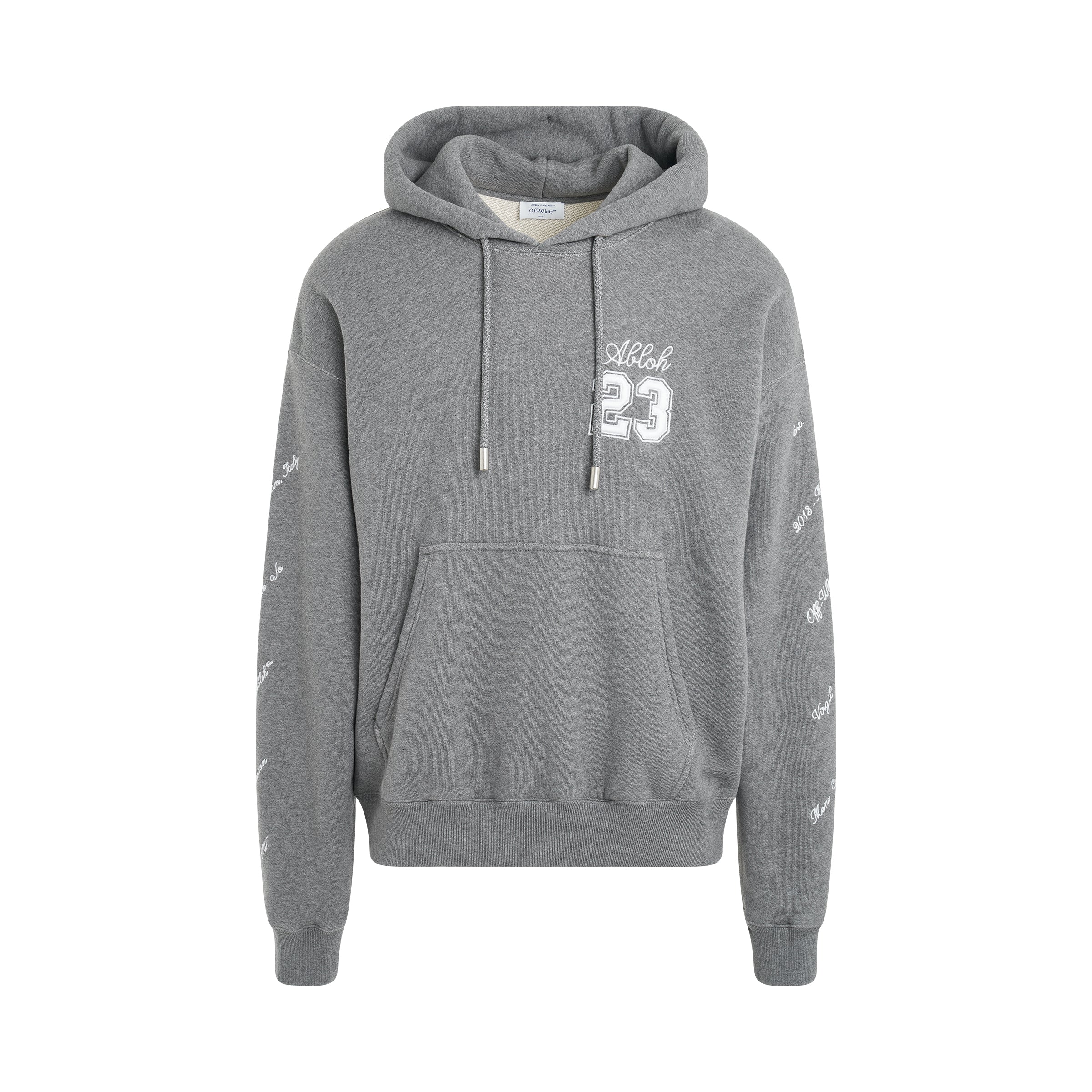 23 Logo Skate Hoodie in Melange Grey/White