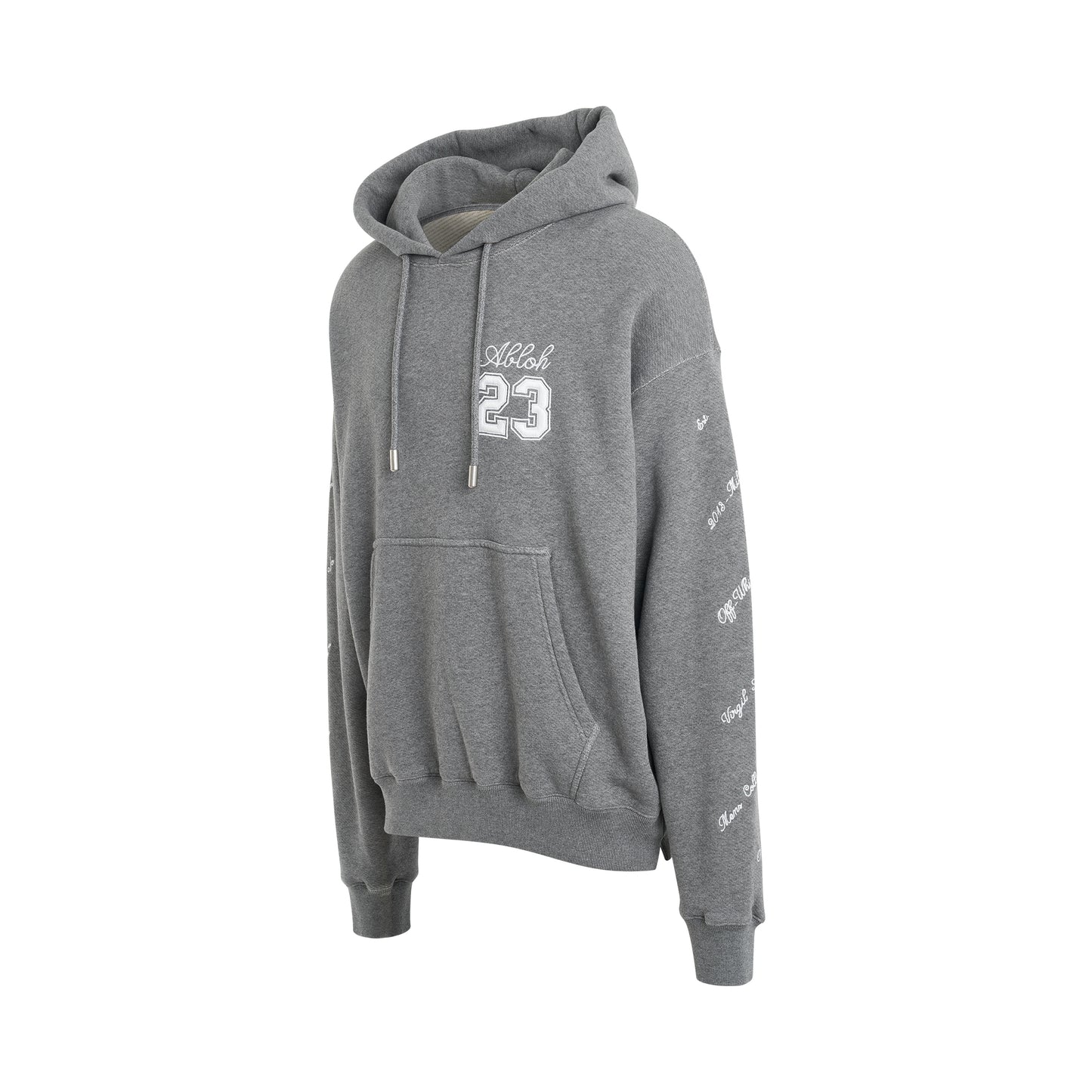 23 Logo Skate Hoodie in Melange Grey/White