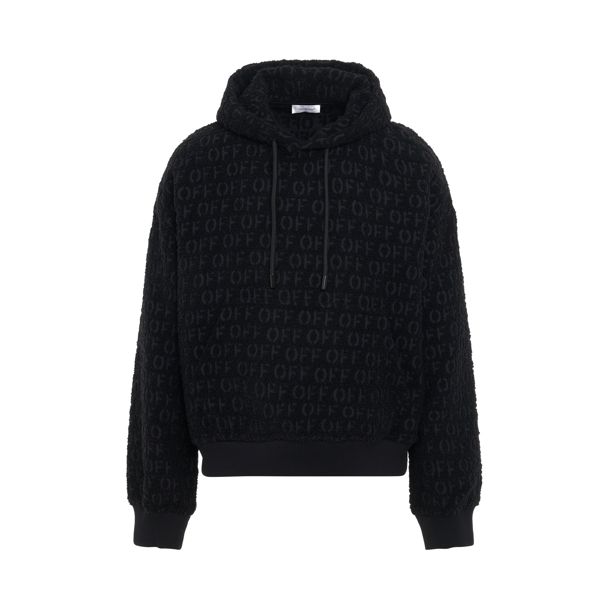 Bouclé Oversize Hoodie in Black