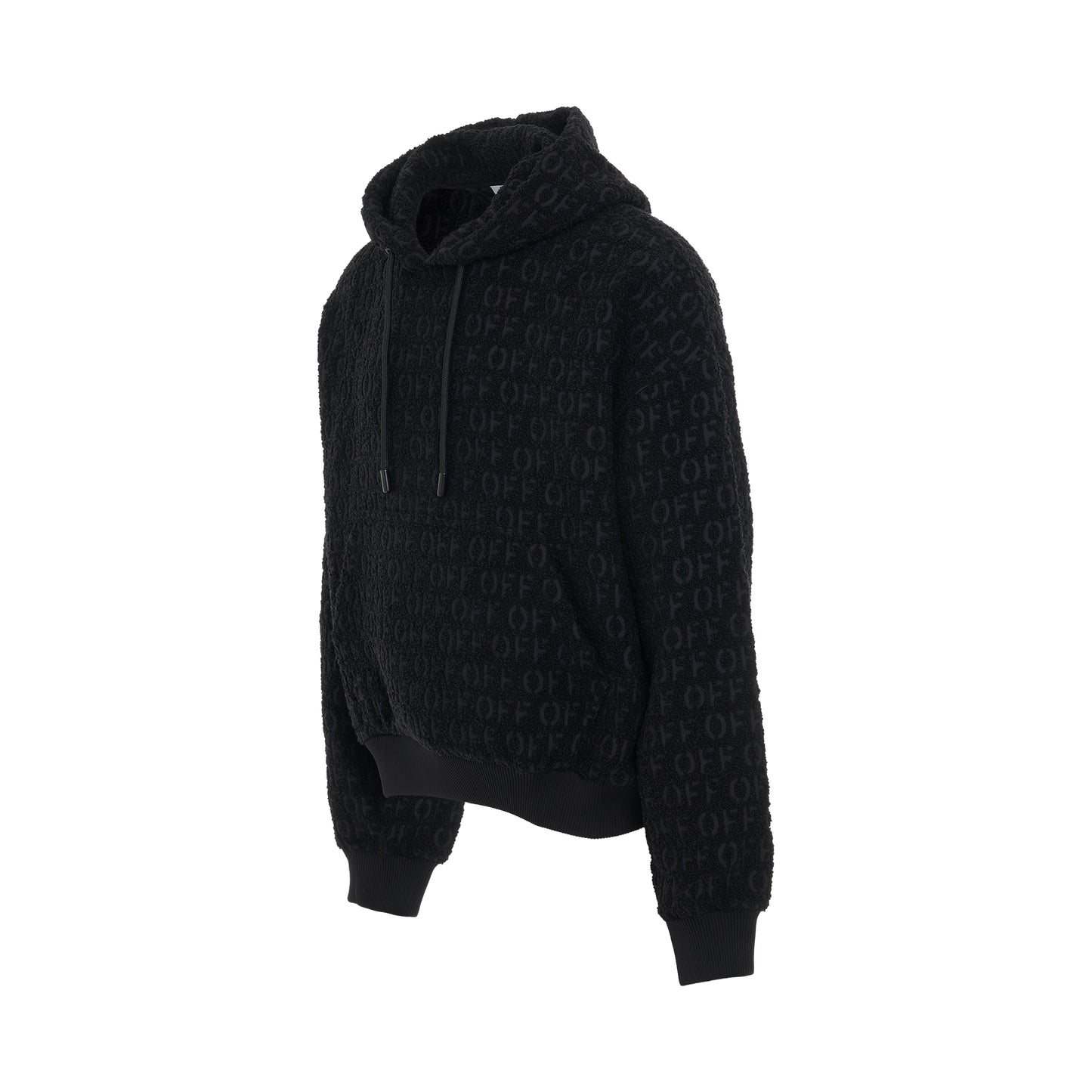 Bouclé Oversize Hoodie in Black