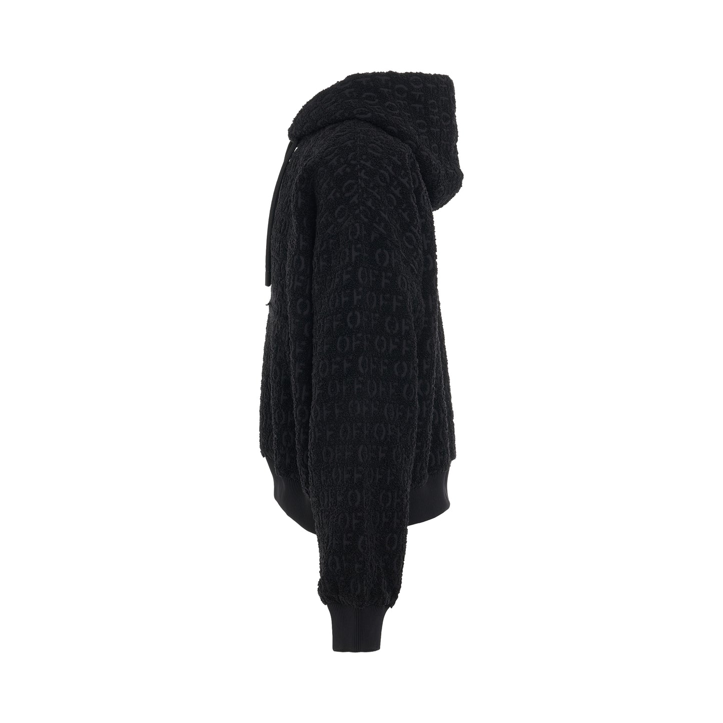 Bouclé Oversize Hoodie in Black