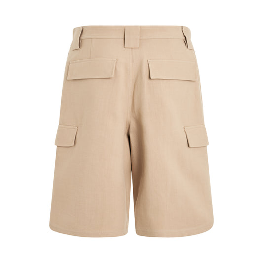 Linen Cargo Short in Sand