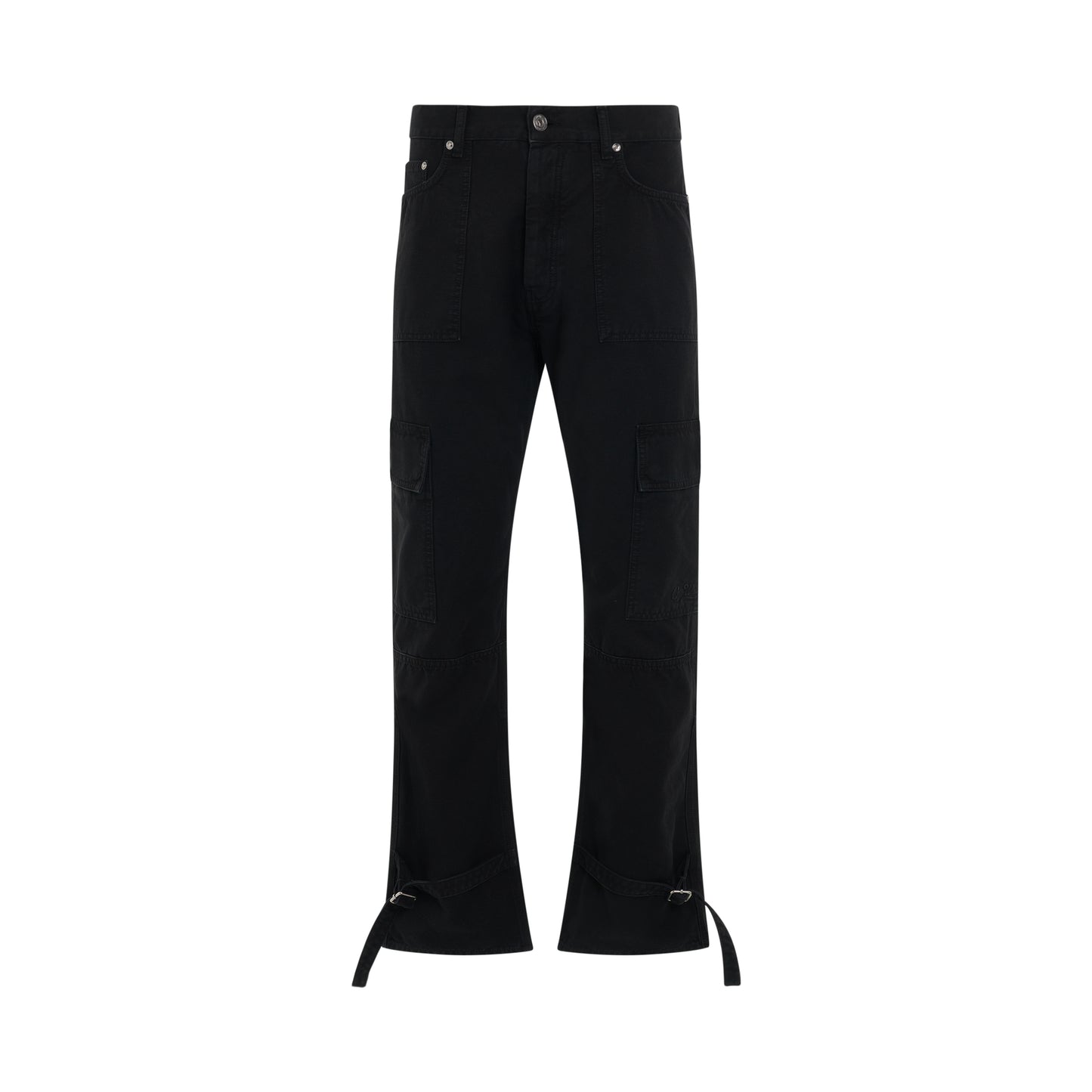 Wave Off Canvas Cargo Pants in Black